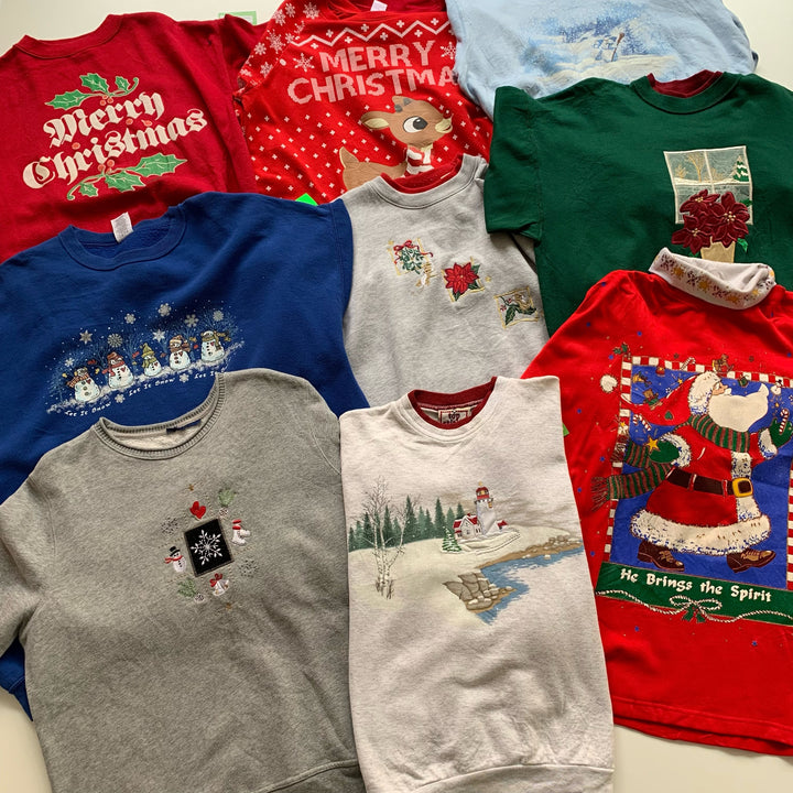 LOT of  Vintage Christmas Sweatshirts